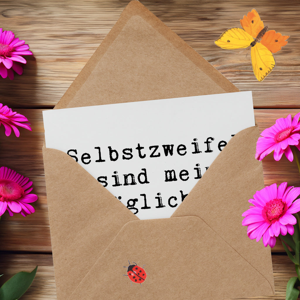 Deluxe Karte Spruch Selbstzweifel Workout Karte, Grußkarte, Klappkarte, Einladungskarte, Glückwunschkarte, Hochzeitskarte, Geburtstagskarte, Hochwertige Grußkarte, Hochwertige Klappkarte