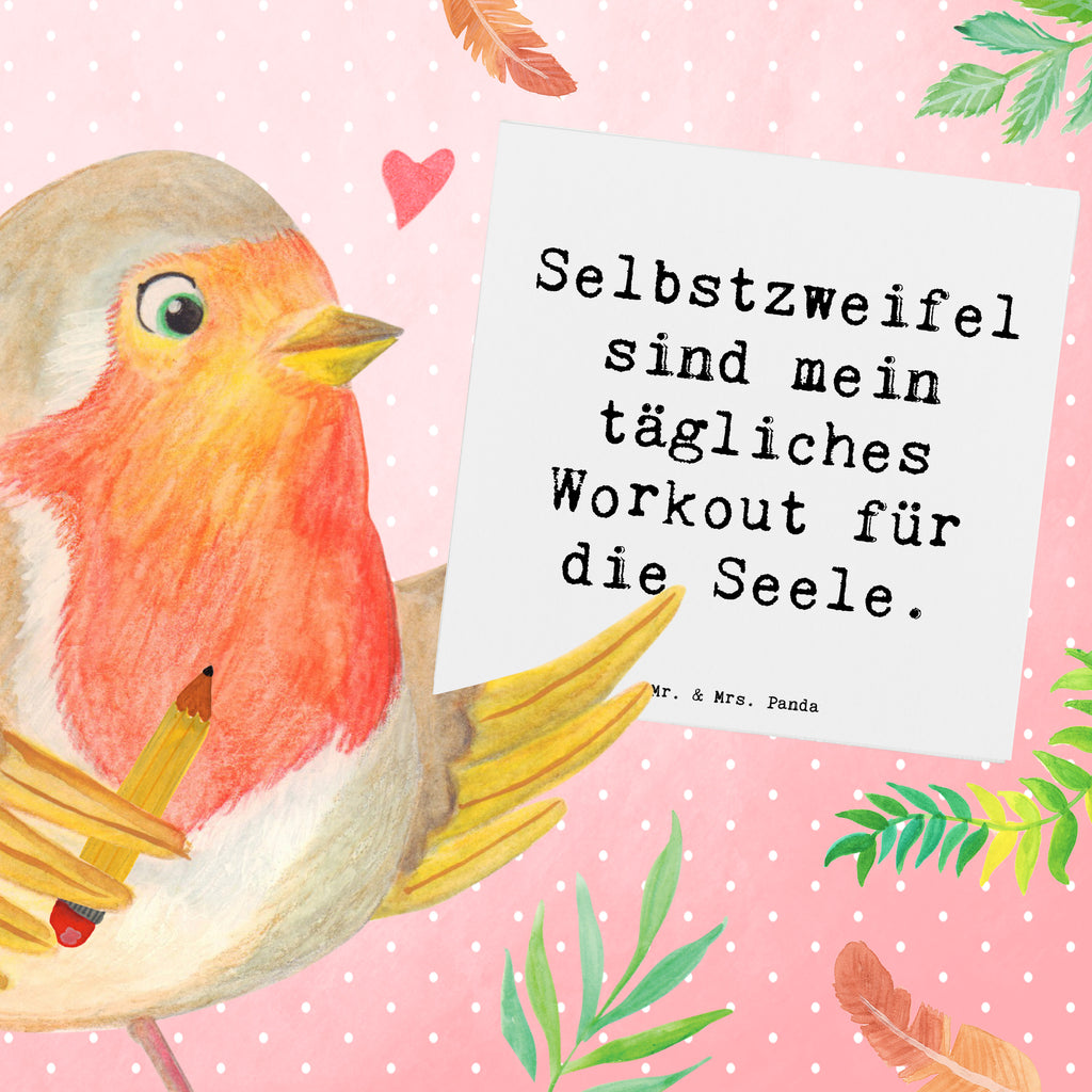 Deluxe Karte Spruch Selbstzweifel Workout Karte, Grußkarte, Klappkarte, Einladungskarte, Glückwunschkarte, Hochzeitskarte, Geburtstagskarte, Hochwertige Grußkarte, Hochwertige Klappkarte