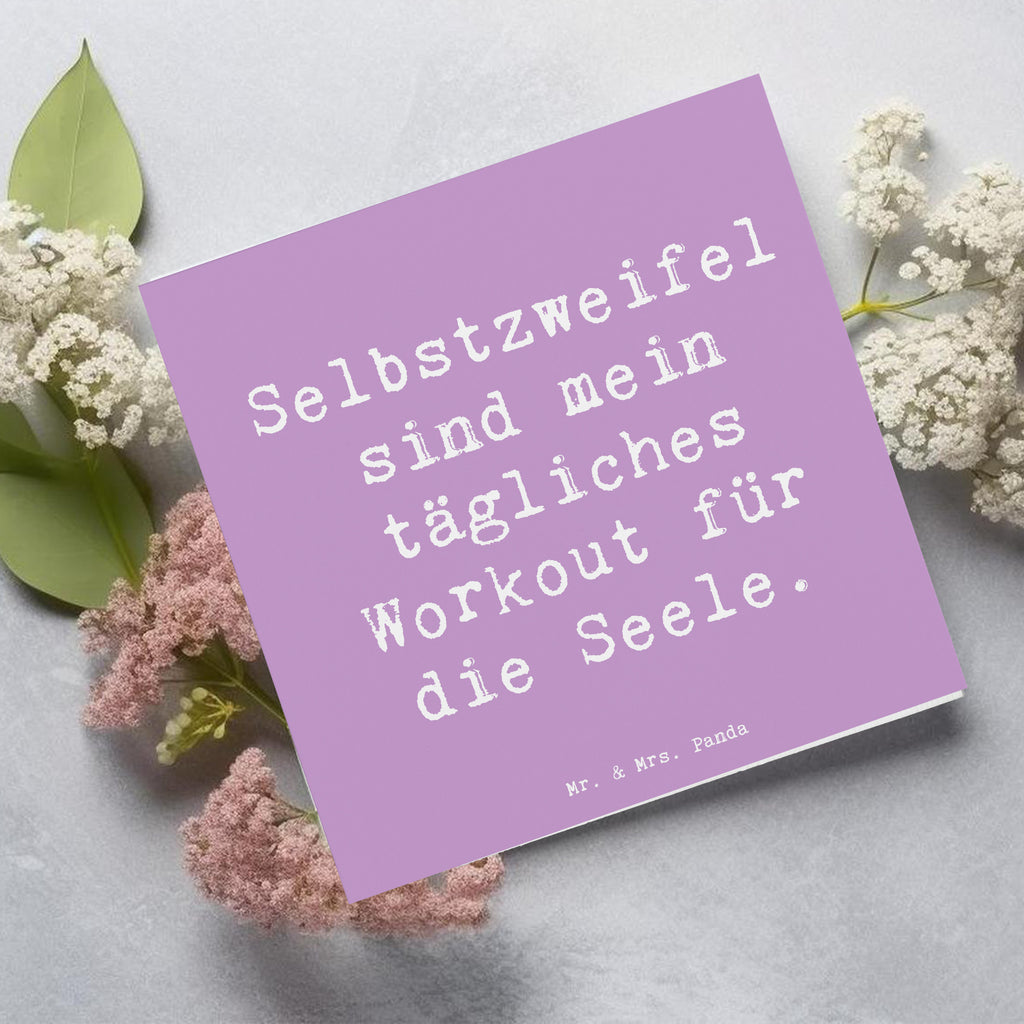 Deluxe Karte Spruch Selbstzweifel Workout Karte, Grußkarte, Klappkarte, Einladungskarte, Glückwunschkarte, Hochzeitskarte, Geburtstagskarte, Hochwertige Grußkarte, Hochwertige Klappkarte