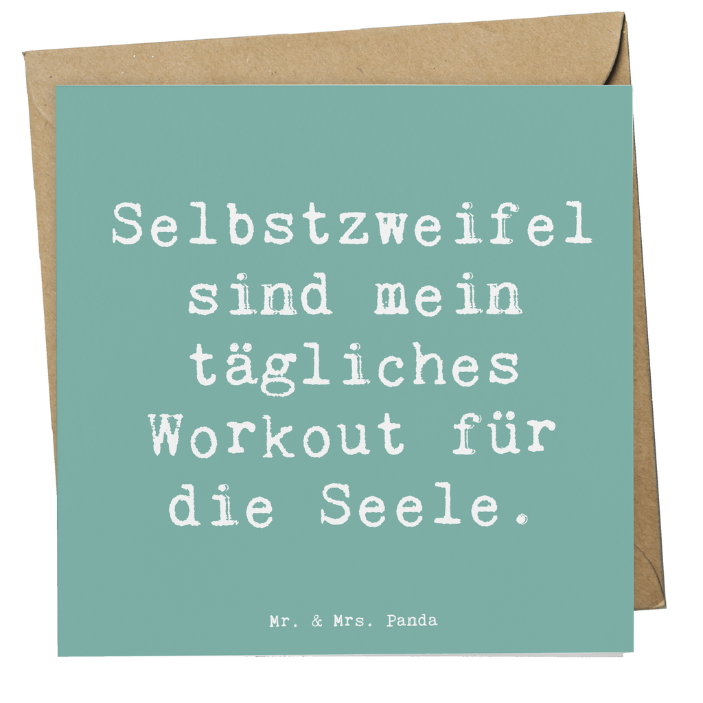 Deluxe Karte Spruch Selbstzweifel Workout Karte, Grußkarte, Klappkarte, Einladungskarte, Glückwunschkarte, Hochzeitskarte, Geburtstagskarte, Hochwertige Grußkarte, Hochwertige Klappkarte