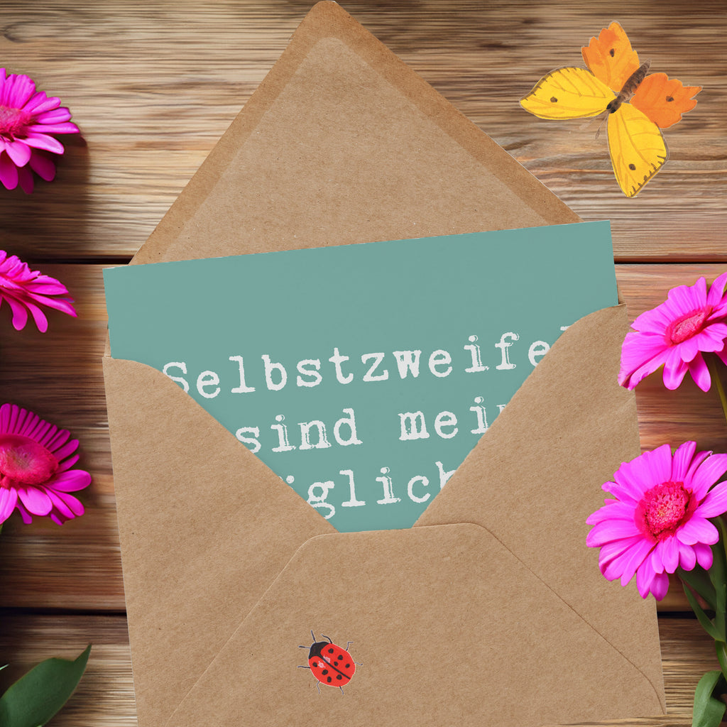 Deluxe Karte Spruch Selbstzweifel Workout Karte, Grußkarte, Klappkarte, Einladungskarte, Glückwunschkarte, Hochzeitskarte, Geburtstagskarte, Hochwertige Grußkarte, Hochwertige Klappkarte