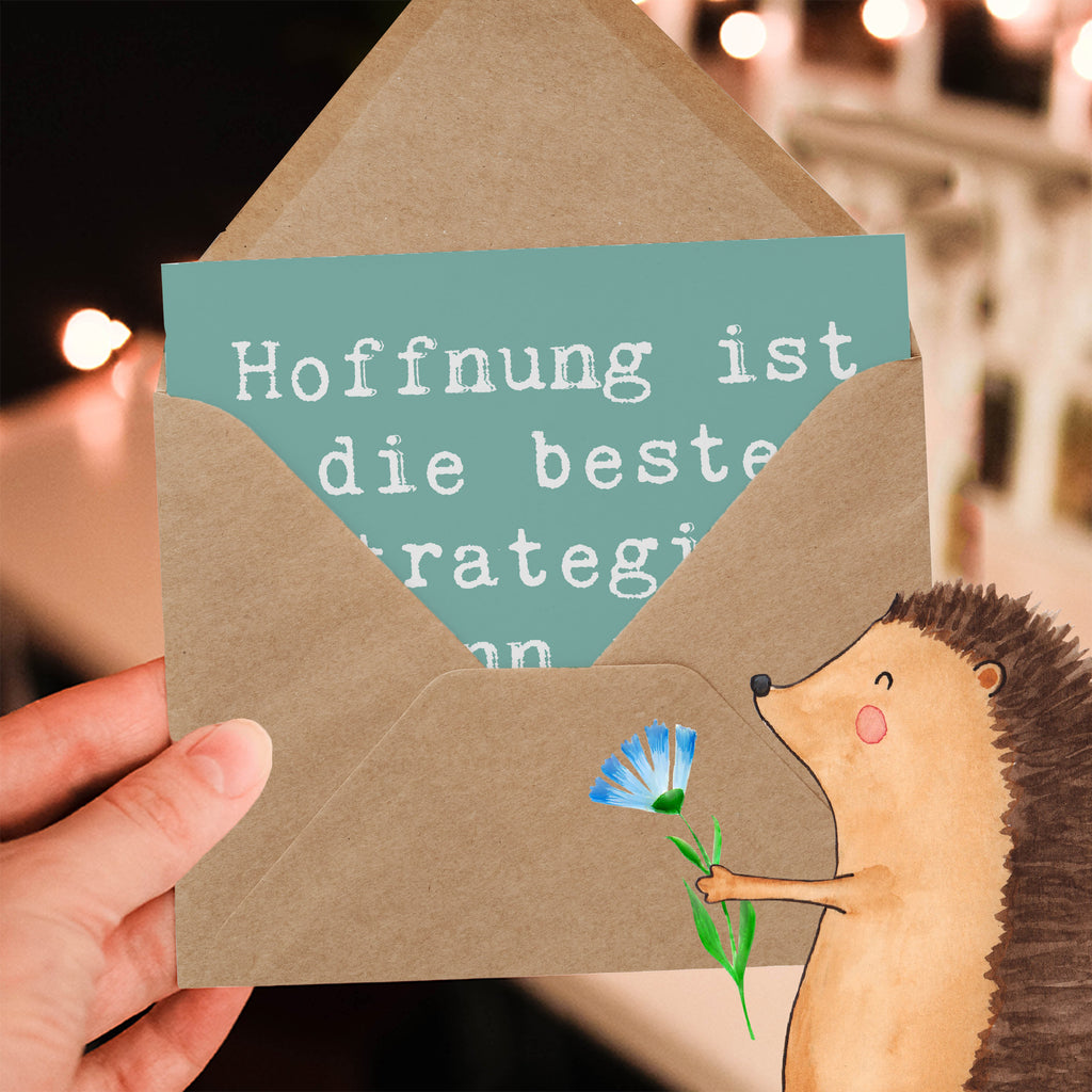 Deluxe Karte Spruch Hoffnung Strategie Karte, Grußkarte, Klappkarte, Einladungskarte, Glückwunschkarte, Hochzeitskarte, Geburtstagskarte, Hochwertige Grußkarte, Hochwertige Klappkarte