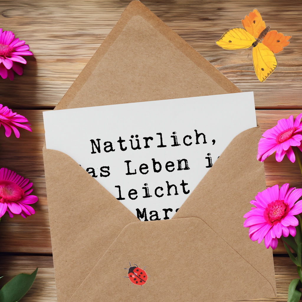 Deluxe Karte Spruch Leichtigkeit im Leben Karte, Grußkarte, Klappkarte, Einladungskarte, Glückwunschkarte, Hochzeitskarte, Geburtstagskarte, Hochwertige Grußkarte, Hochwertige Klappkarte