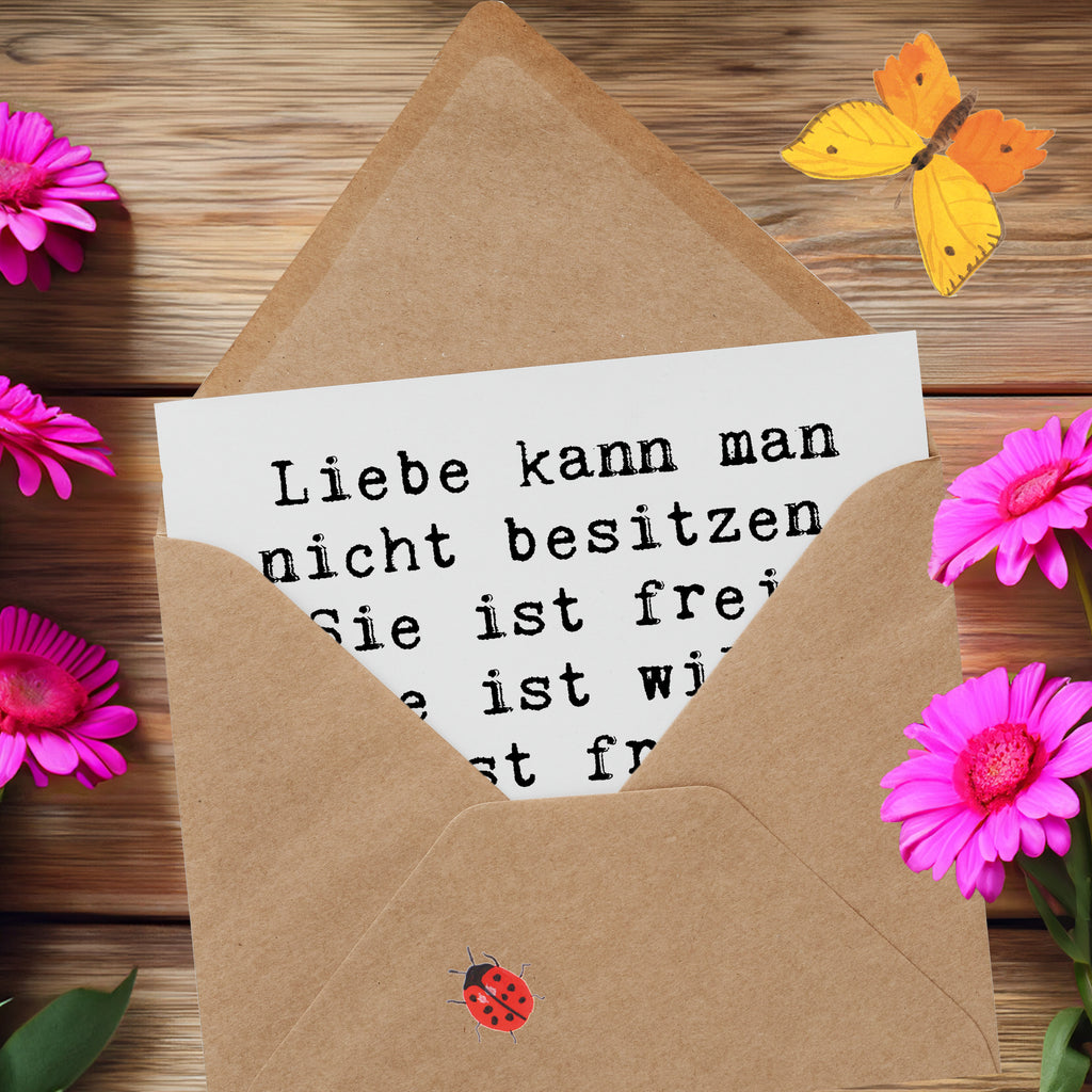 Deluxe Karte Spruch Liebe und Freiheit Karte, Grußkarte, Klappkarte, Einladungskarte, Glückwunschkarte, Hochzeitskarte, Geburtstagskarte, Hochwertige Grußkarte, Hochwertige Klappkarte