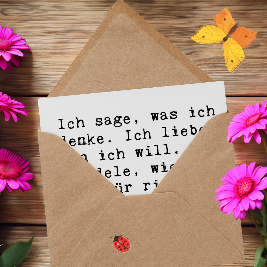 Deluxe Karte Spruch Freiheit Leben Karte, Grußkarte, Klappkarte, Einladungskarte, Glückwunschkarte, Hochzeitskarte, Geburtstagskarte, Hochwertige Grußkarte, Hochwertige Klappkarte