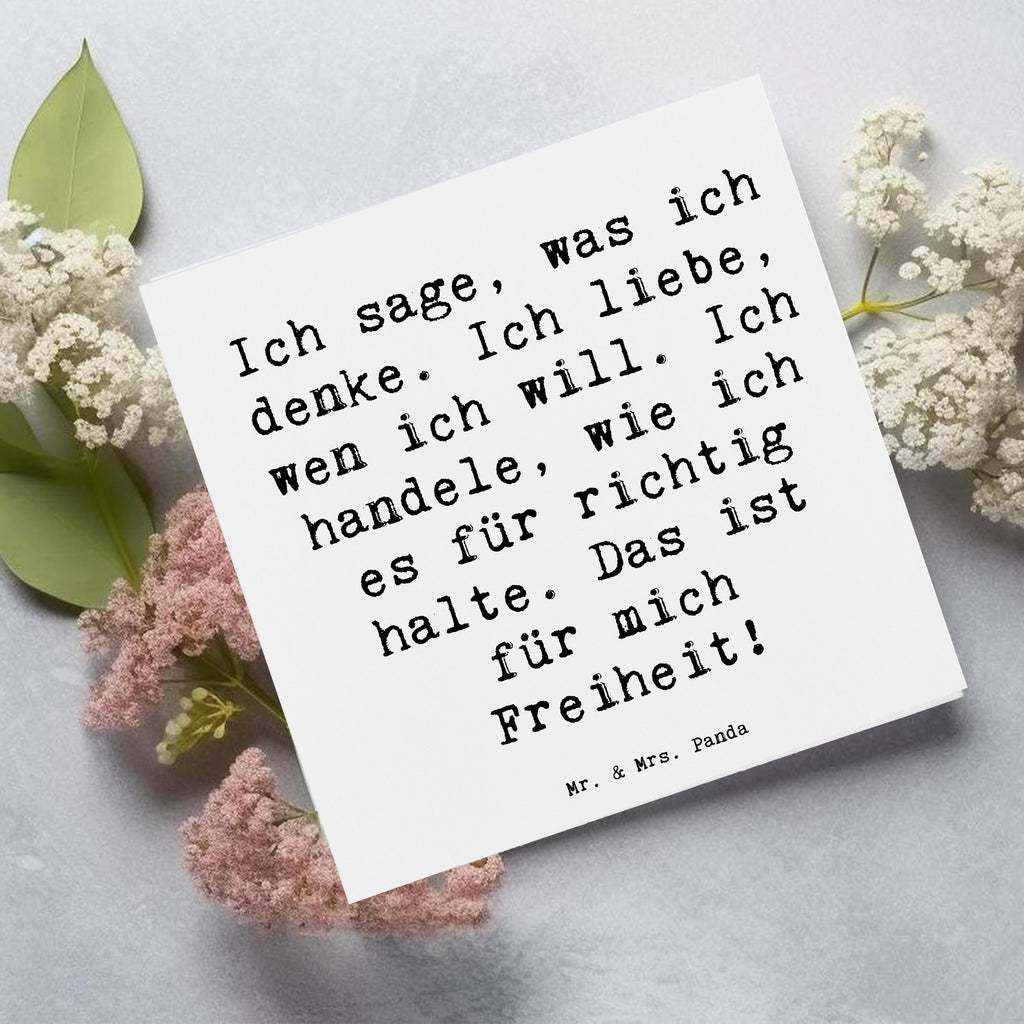 Deluxe Karte Spruch Freiheit Leben Karte, Grußkarte, Klappkarte, Einladungskarte, Glückwunschkarte, Hochzeitskarte, Geburtstagskarte, Hochwertige Grußkarte, Hochwertige Klappkarte