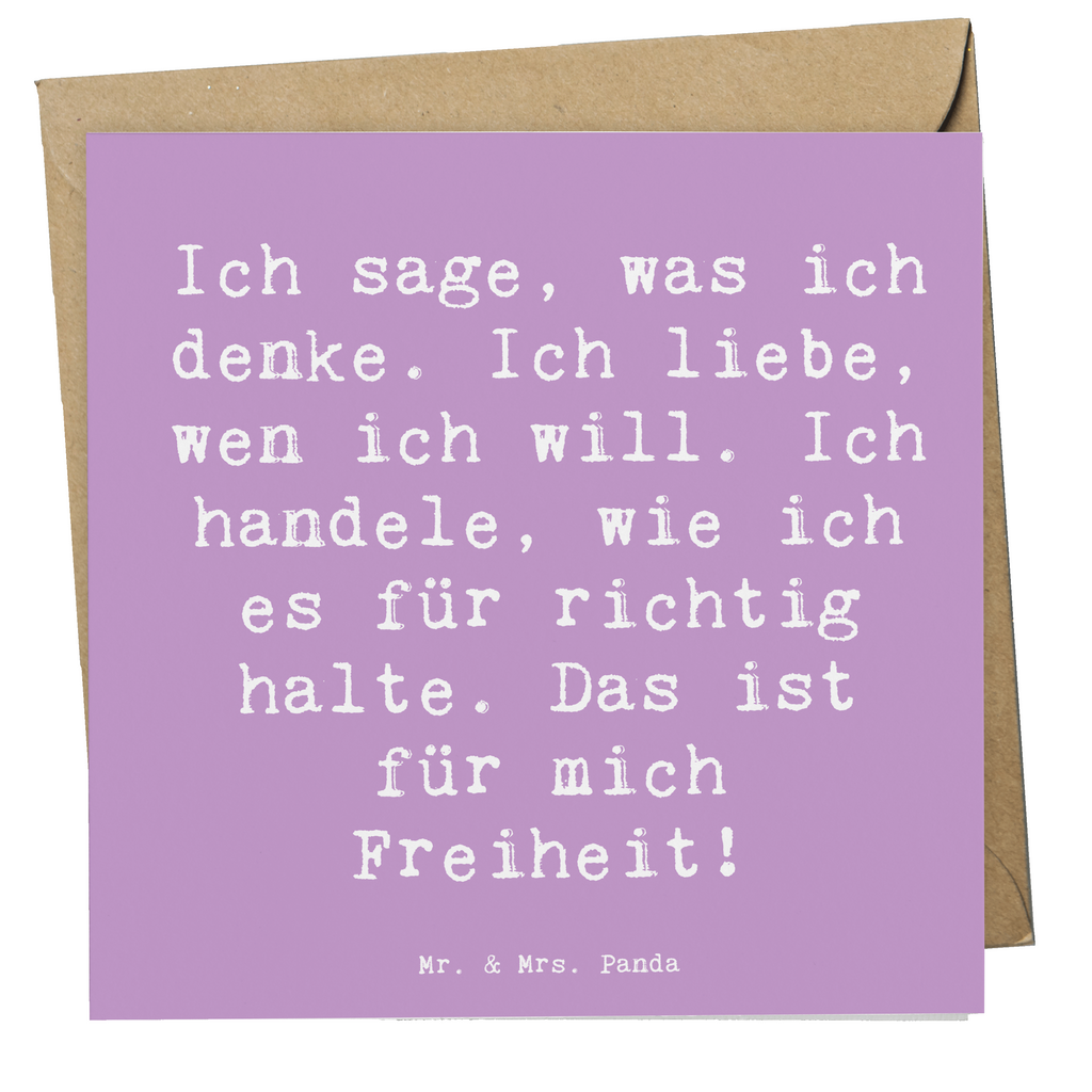 Deluxe Karte Spruch Freiheit Leben Karte, Grußkarte, Klappkarte, Einladungskarte, Glückwunschkarte, Hochzeitskarte, Geburtstagskarte, Hochwertige Grußkarte, Hochwertige Klappkarte