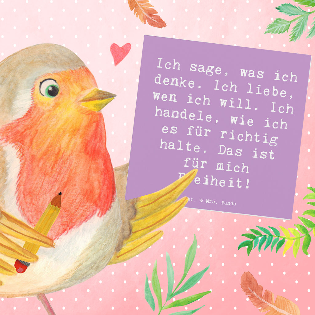 Deluxe Karte Spruch Freiheit Leben Karte, Grußkarte, Klappkarte, Einladungskarte, Glückwunschkarte, Hochzeitskarte, Geburtstagskarte, Hochwertige Grußkarte, Hochwertige Klappkarte