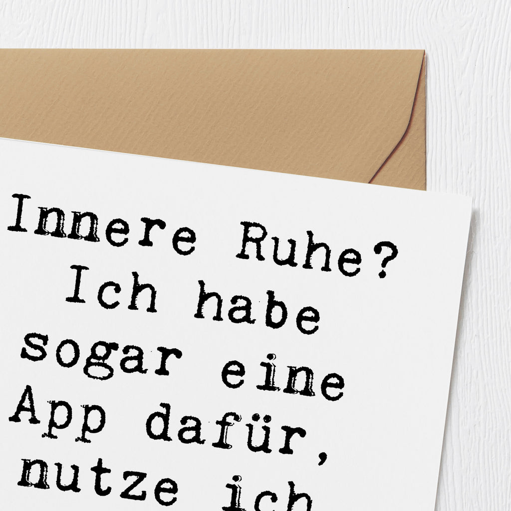 Deluxe Karte Spruch Innere Ruhe Karte, Grußkarte, Klappkarte, Einladungskarte, Glückwunschkarte, Hochzeitskarte, Geburtstagskarte, Hochwertige Grußkarte, Hochwertige Klappkarte