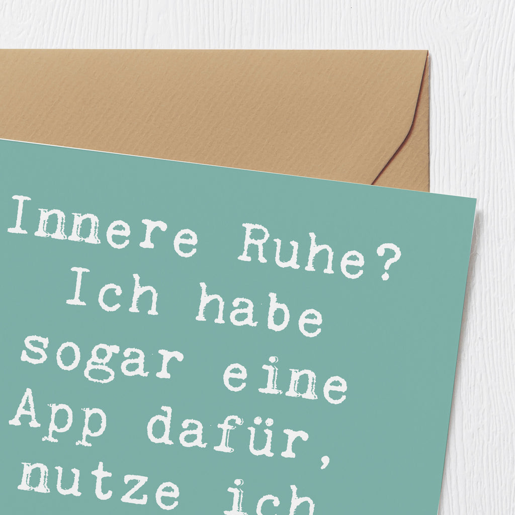 Deluxe Karte Spruch Innere Ruhe Karte, Grußkarte, Klappkarte, Einladungskarte, Glückwunschkarte, Hochzeitskarte, Geburtstagskarte, Hochwertige Grußkarte, Hochwertige Klappkarte