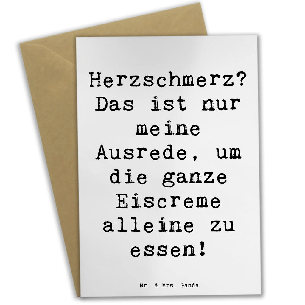 Grußkarte Spruch Herzschmerz Eiscreme Grußkarte, Klappkarte, Einladungskarte, Glückwunschkarte, Hochzeitskarte, Geburtstagskarte, Karte, Ansichtskarten