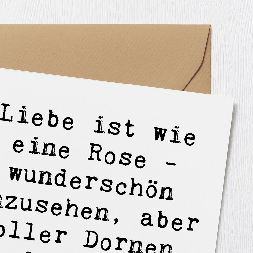 Deluxe Karte Spruch Rose Herzschmerz Karte, Grußkarte, Klappkarte, Einladungskarte, Glückwunschkarte, Hochzeitskarte, Geburtstagskarte, Hochwertige Grußkarte, Hochwertige Klappkarte