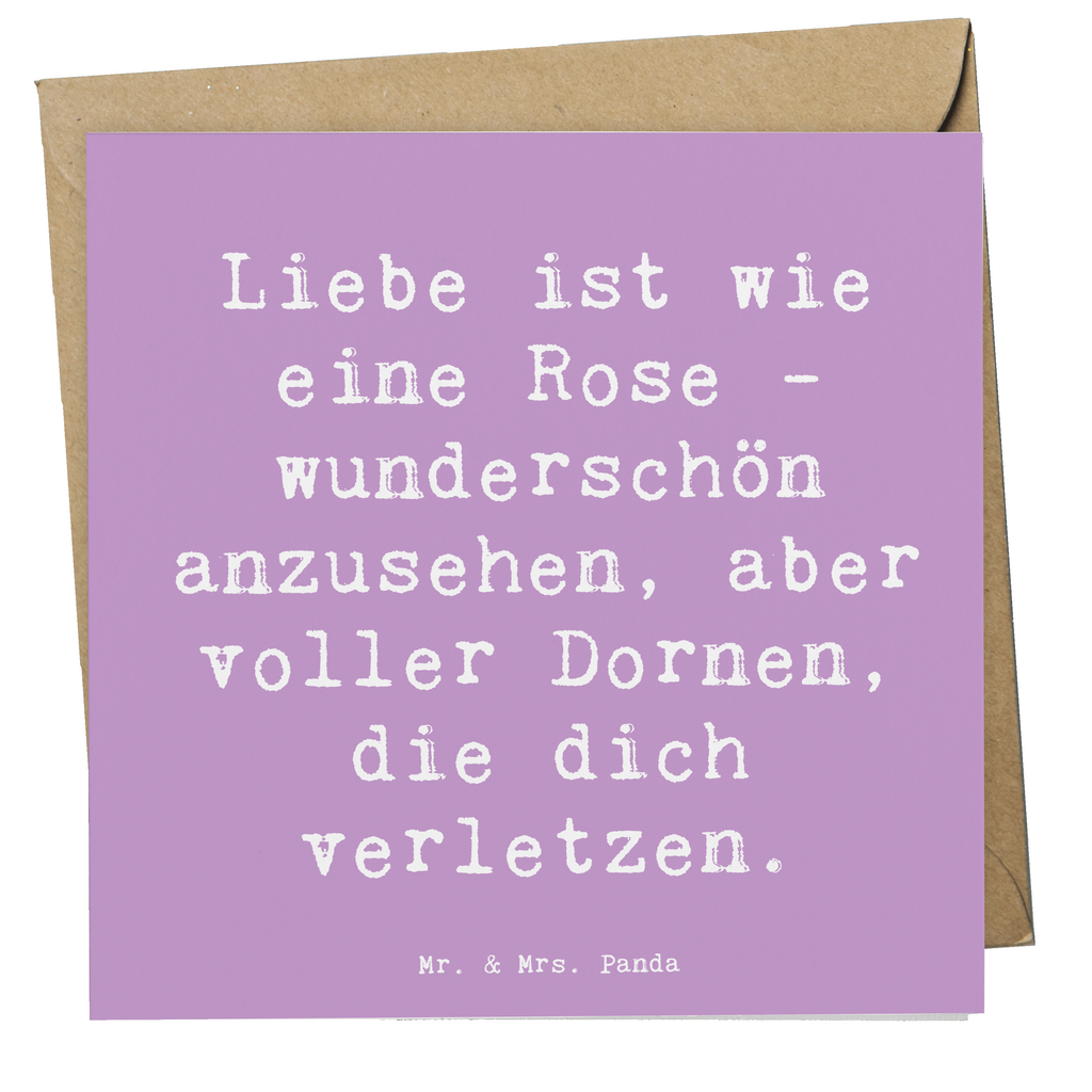 Deluxe Karte Spruch Rose Herzschmerz Karte, Grußkarte, Klappkarte, Einladungskarte, Glückwunschkarte, Hochzeitskarte, Geburtstagskarte, Hochwertige Grußkarte, Hochwertige Klappkarte