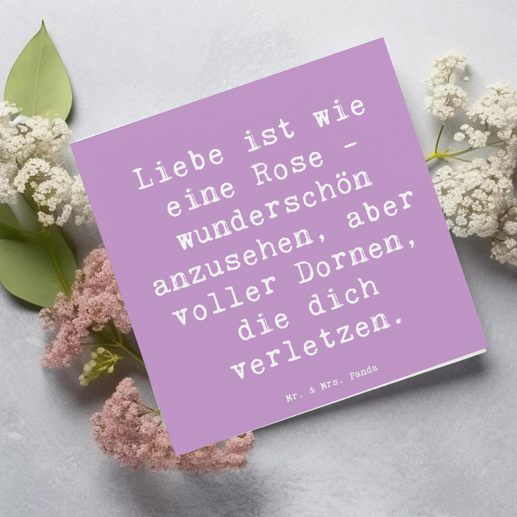 Deluxe Karte Spruch Rose Herzschmerz Karte, Grußkarte, Klappkarte, Einladungskarte, Glückwunschkarte, Hochzeitskarte, Geburtstagskarte, Hochwertige Grußkarte, Hochwertige Klappkarte