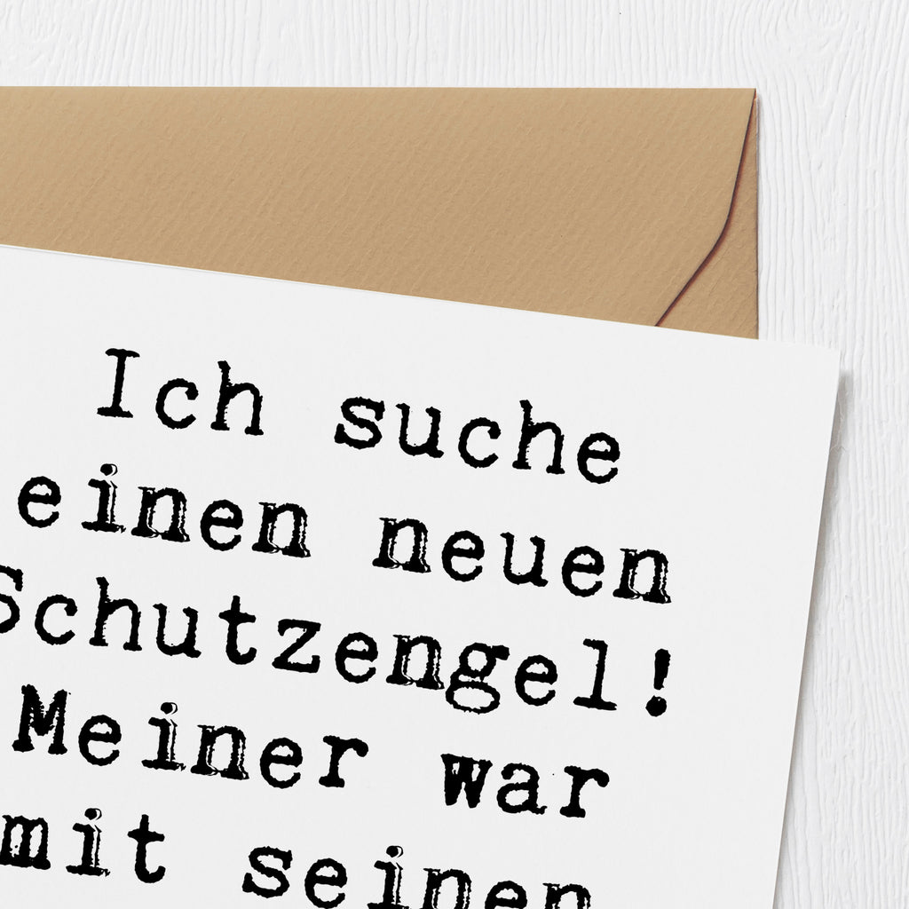 Deluxe Karte Spruch Neuer Schutz Karte, Grußkarte, Klappkarte, Einladungskarte, Glückwunschkarte, Hochzeitskarte, Geburtstagskarte, Hochwertige Grußkarte, Hochwertige Klappkarte