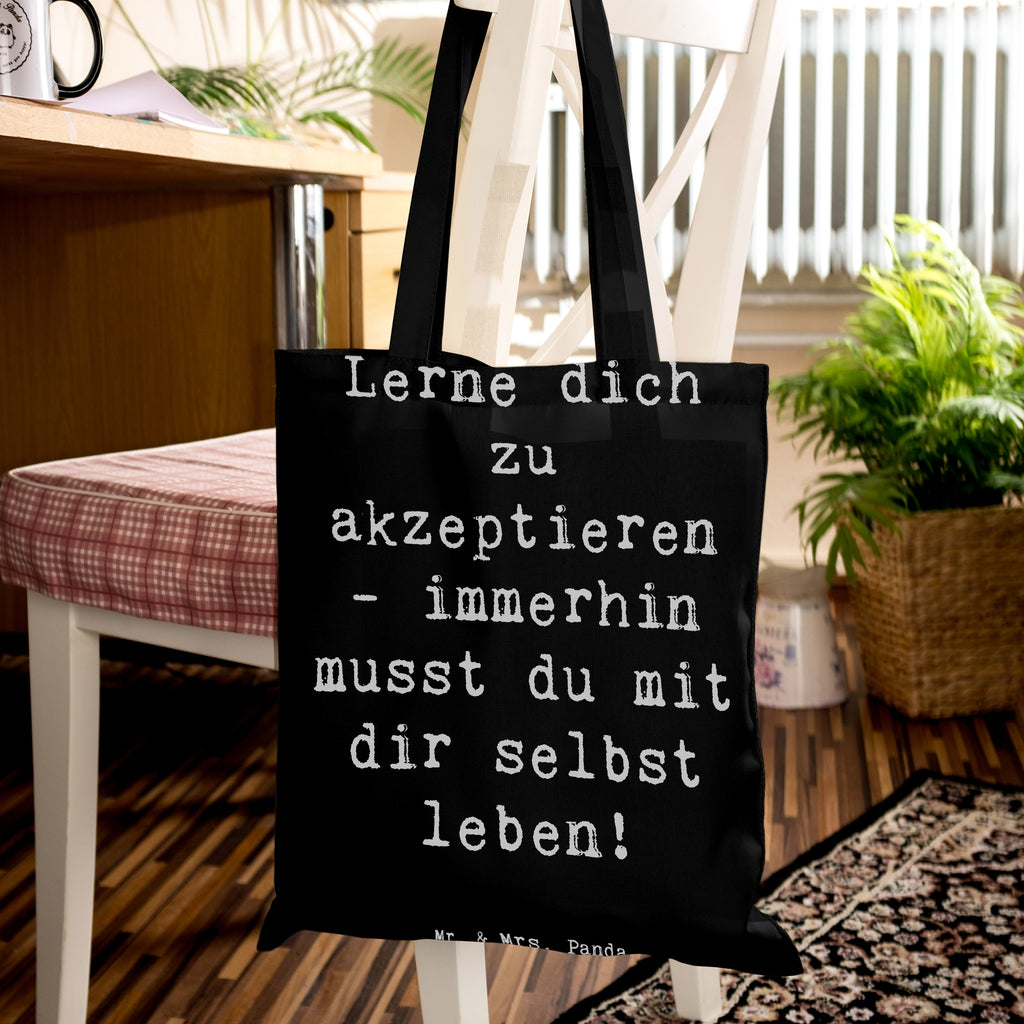 Tragetasche Spruch Selbstakzeptanz Lernen Beuteltasche, Beutel, Einkaufstasche, Jutebeutel, Stoffbeutel, Tasche, Shopper, Umhängetasche, Strandtasche, Schultertasche, Stofftasche, Tragetasche, Badetasche, Jutetasche, Einkaufstüte, Laptoptasche