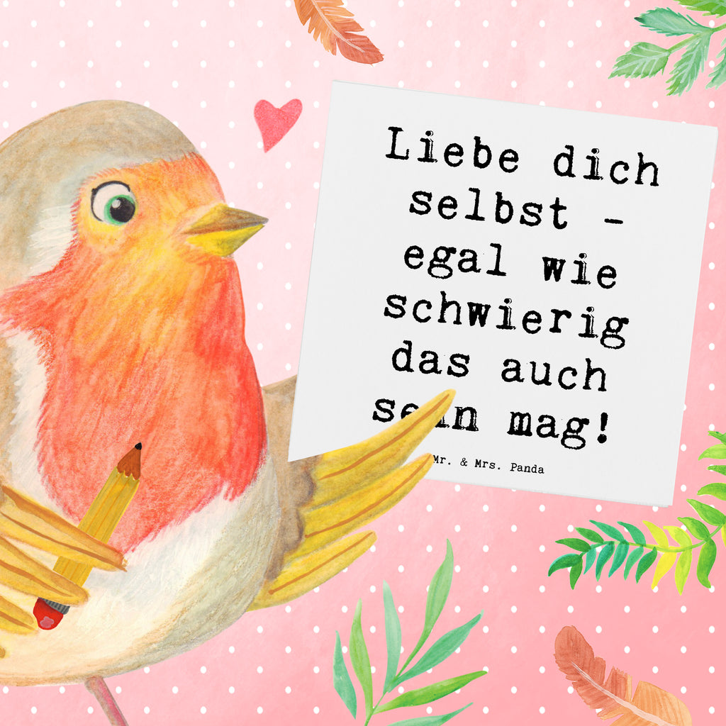 Deluxe Karte Spruch Selbstakzeptanz Liebe Karte, Grußkarte, Klappkarte, Einladungskarte, Glückwunschkarte, Hochzeitskarte, Geburtstagskarte, Hochwertige Grußkarte, Hochwertige Klappkarte