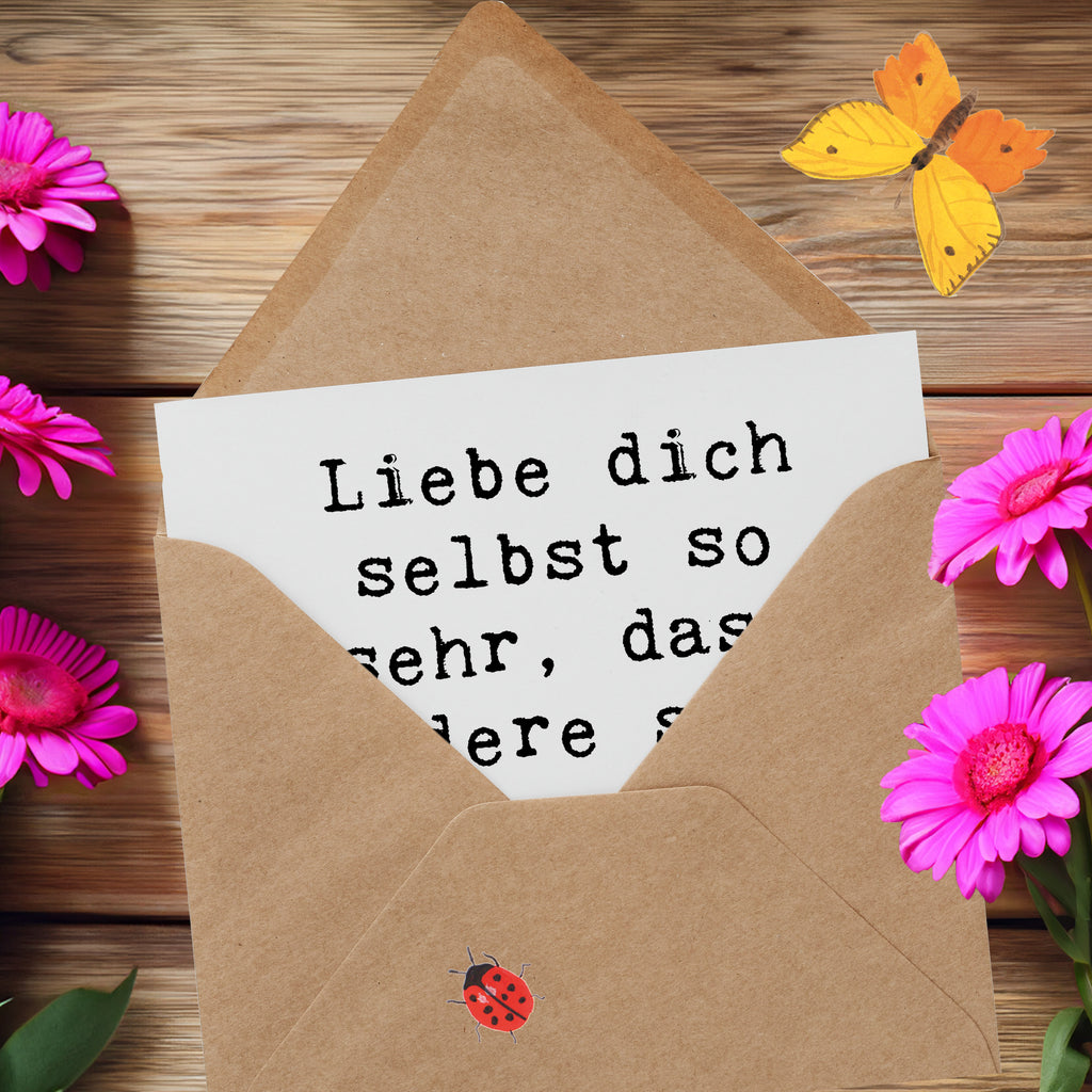 Deluxe Karte Spruch Selbstakzeptanz Liebe Karte, Grußkarte, Klappkarte, Einladungskarte, Glückwunschkarte, Hochzeitskarte, Geburtstagskarte, Hochwertige Grußkarte, Hochwertige Klappkarte