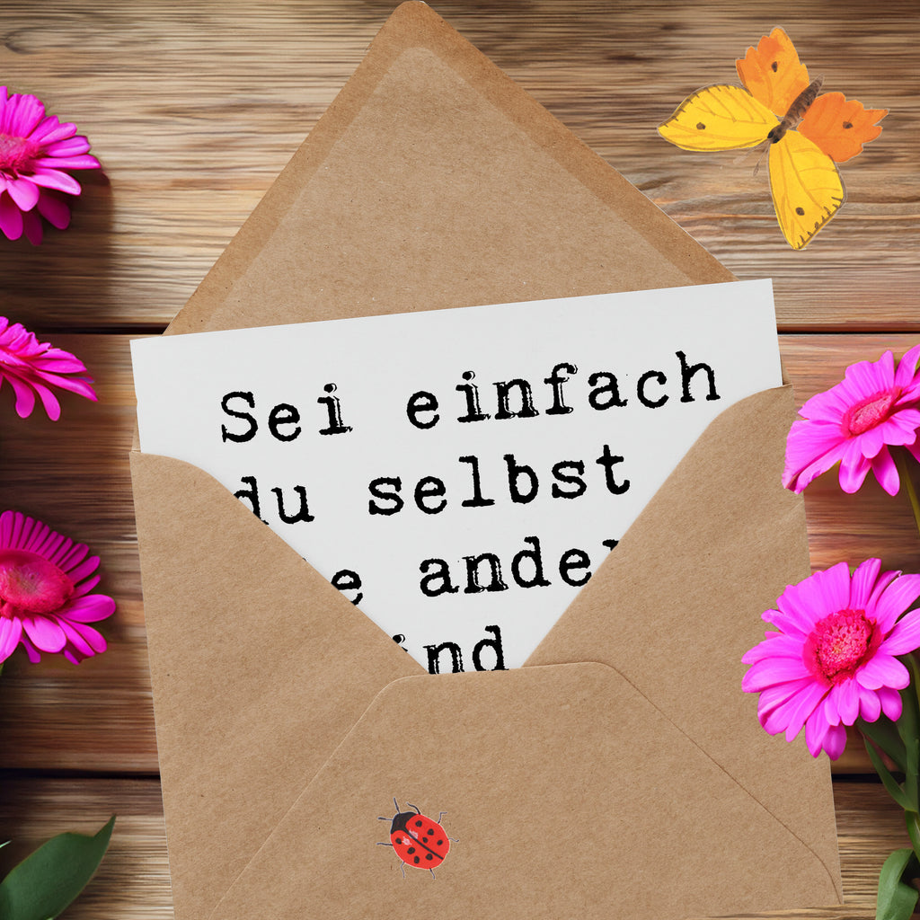 Deluxe Karte Spruch Selbstakzeptanz Einzigartig Karte, Grußkarte, Klappkarte, Einladungskarte, Glückwunschkarte, Hochzeitskarte, Geburtstagskarte, Hochwertige Grußkarte, Hochwertige Klappkarte