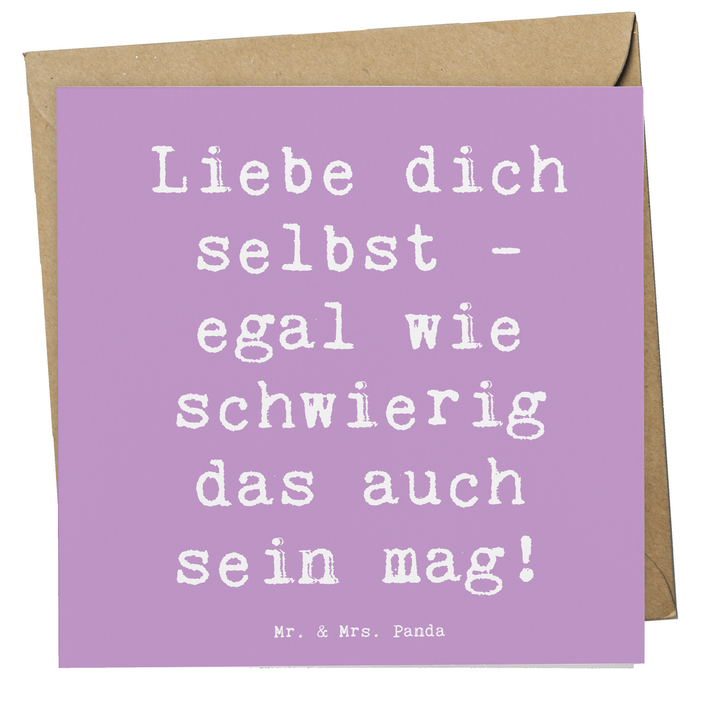 Deluxe Karte Spruch Selbstakzeptanz Liebe Karte, Grußkarte, Klappkarte, Einladungskarte, Glückwunschkarte, Hochzeitskarte, Geburtstagskarte, Hochwertige Grußkarte, Hochwertige Klappkarte