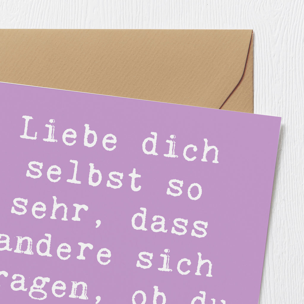 Deluxe Karte Spruch Selbstakzeptanz Liebe Karte, Grußkarte, Klappkarte, Einladungskarte, Glückwunschkarte, Hochzeitskarte, Geburtstagskarte, Hochwertige Grußkarte, Hochwertige Klappkarte