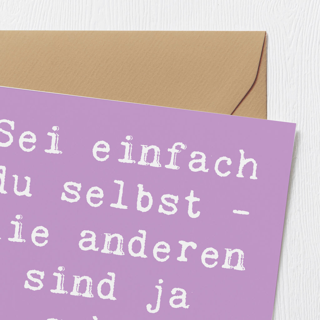 Deluxe Karte Spruch Selbstakzeptanz Einzigartig Karte, Grußkarte, Klappkarte, Einladungskarte, Glückwunschkarte, Hochzeitskarte, Geburtstagskarte, Hochwertige Grußkarte, Hochwertige Klappkarte