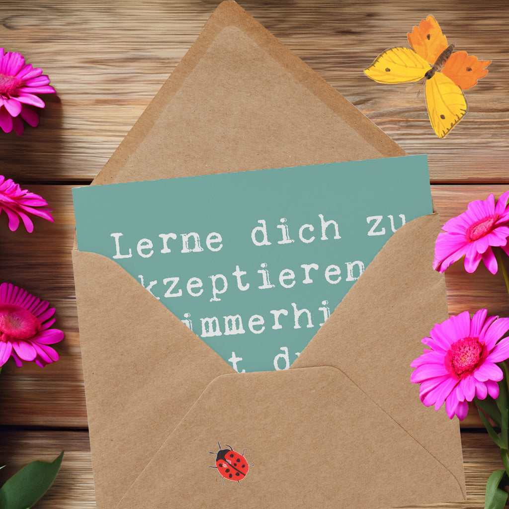 Deluxe Karte Spruch Selbstakzeptanz Lernen Karte, Grußkarte, Klappkarte, Einladungskarte, Glückwunschkarte, Hochzeitskarte, Geburtstagskarte, Hochwertige Grußkarte, Hochwertige Klappkarte