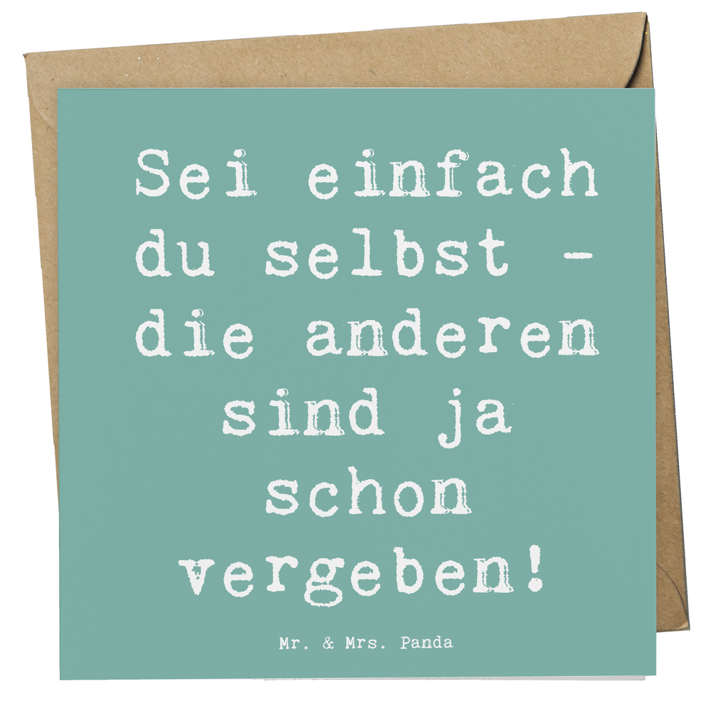 Deluxe Karte Spruch Selbstakzeptanz Einzigartig Karte, Grußkarte, Klappkarte, Einladungskarte, Glückwunschkarte, Hochzeitskarte, Geburtstagskarte, Hochwertige Grußkarte, Hochwertige Klappkarte