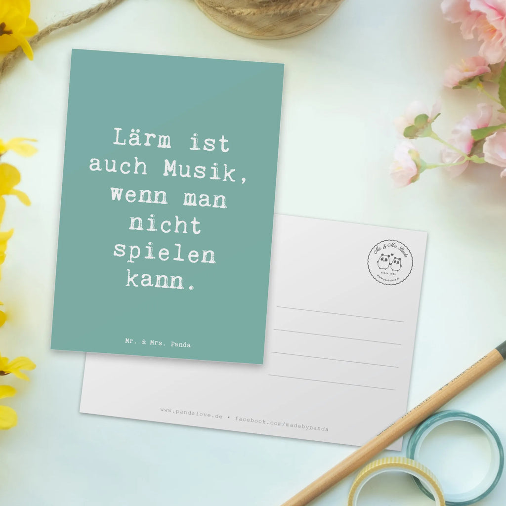 Postkarte Lärm ist auch Musik, wenn man nicht spielen kann. Postkarte, Karte, Geschenkkarte, Grußkarte, Einladung, Ansichtskarte, Geburtstagskarte, Einladungskarte, Dankeskarte, Ansichtskarten, Einladung Geburtstag, Einladungskarten Geburtstag, Instrumente, Geschenke Musiker, Musikliebhaber