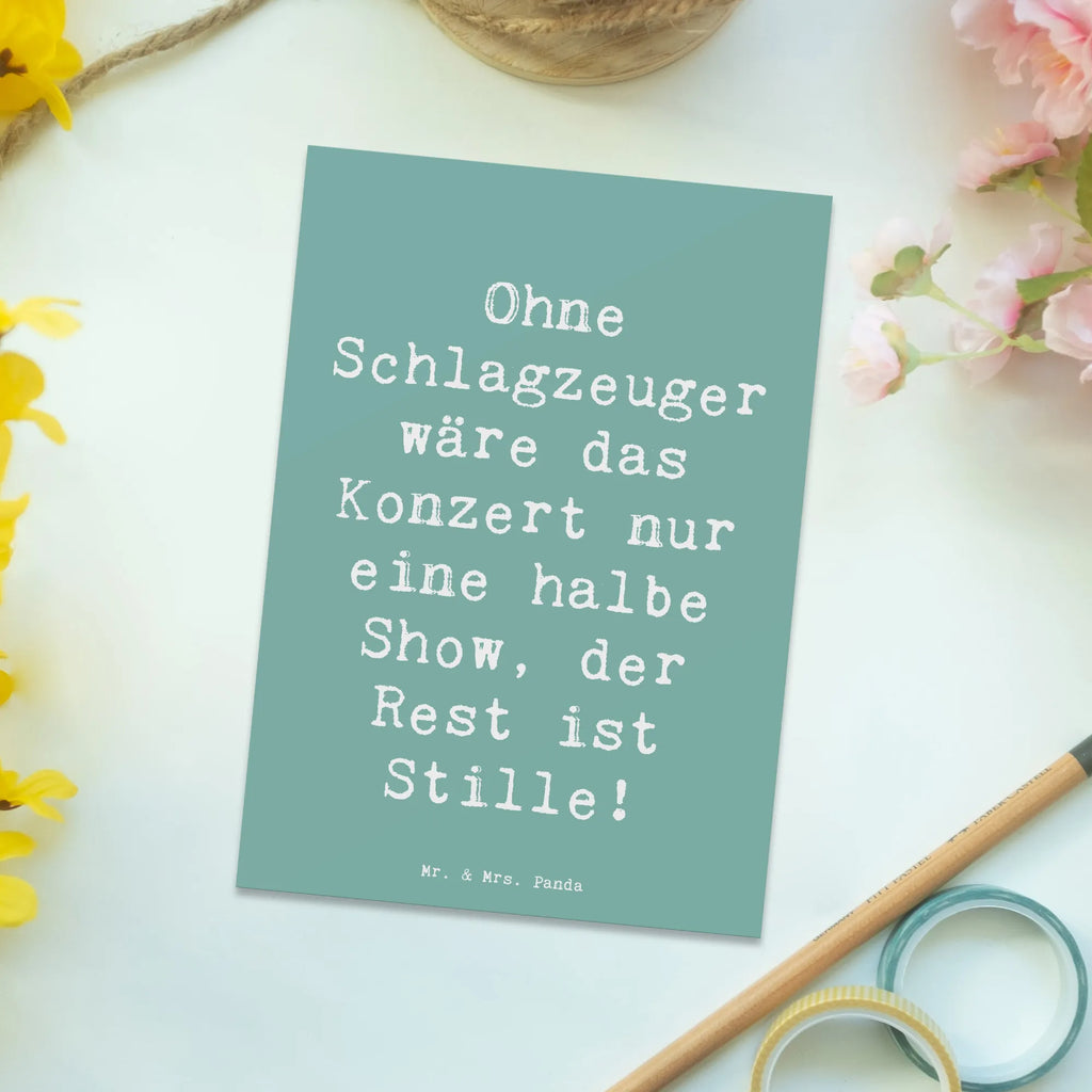 Postkarte Ohne Schlagzeuger wäre das Konzert nur eine halbe Show – der Rest ist Stille! Postkarte, Karte, Geschenkkarte, Grußkarte, Einladung, Ansichtskarte, Geburtstagskarte, Einladungskarte, Dankeskarte, Ansichtskarten, Einladung Geburtstag, Einladungskarten Geburtstag, Instrumente, Geschenke Musiker, Musikliebhaber