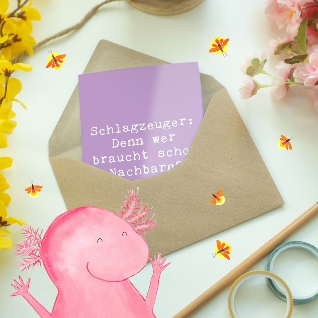 Grußkarte Spruch Schlagzeuger Spruch Grußkarte, Klappkarte, Einladungskarte, Glückwunschkarte, Hochzeitskarte, Geburtstagskarte, Karte, Ansichtskarten, Instrumente, Geschenke Musiker, Musikliebhaber