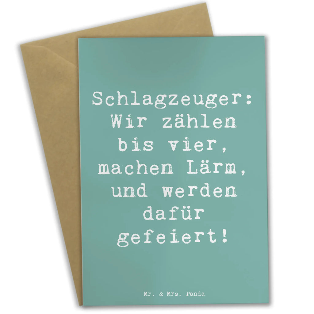 Grußkarte Schlagzeuger: Wir zählen bis vier, machen Lärm, und werden dafür gefeiert! Grußkarte, Klappkarte, Einladungskarte, Glückwunschkarte, Hochzeitskarte, Geburtstagskarte, Karte, Ansichtskarten, Instrumente, Geschenke Musiker, Musikliebhaber