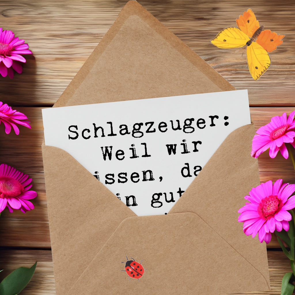 Deluxe Karte Spruch Schlagzeug Solo Karte, Grußkarte, Klappkarte, Einladungskarte, Glückwunschkarte, Hochzeitskarte, Geburtstagskarte, Hochwertige Grußkarte, Hochwertige Klappkarte, Instrumente, Geschenke Musiker, Musikliebhaber