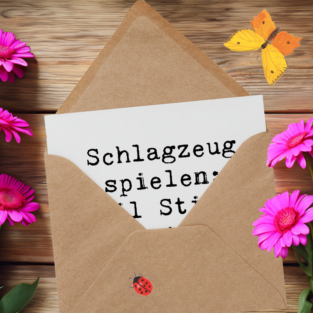 Deluxe Karte Spruch Schlagzeug Magie Karte, Grußkarte, Klappkarte, Einladungskarte, Glückwunschkarte, Hochzeitskarte, Geburtstagskarte, Hochwertige Grußkarte, Hochwertige Klappkarte, Instrumente, Geschenke Musiker, Musikliebhaber