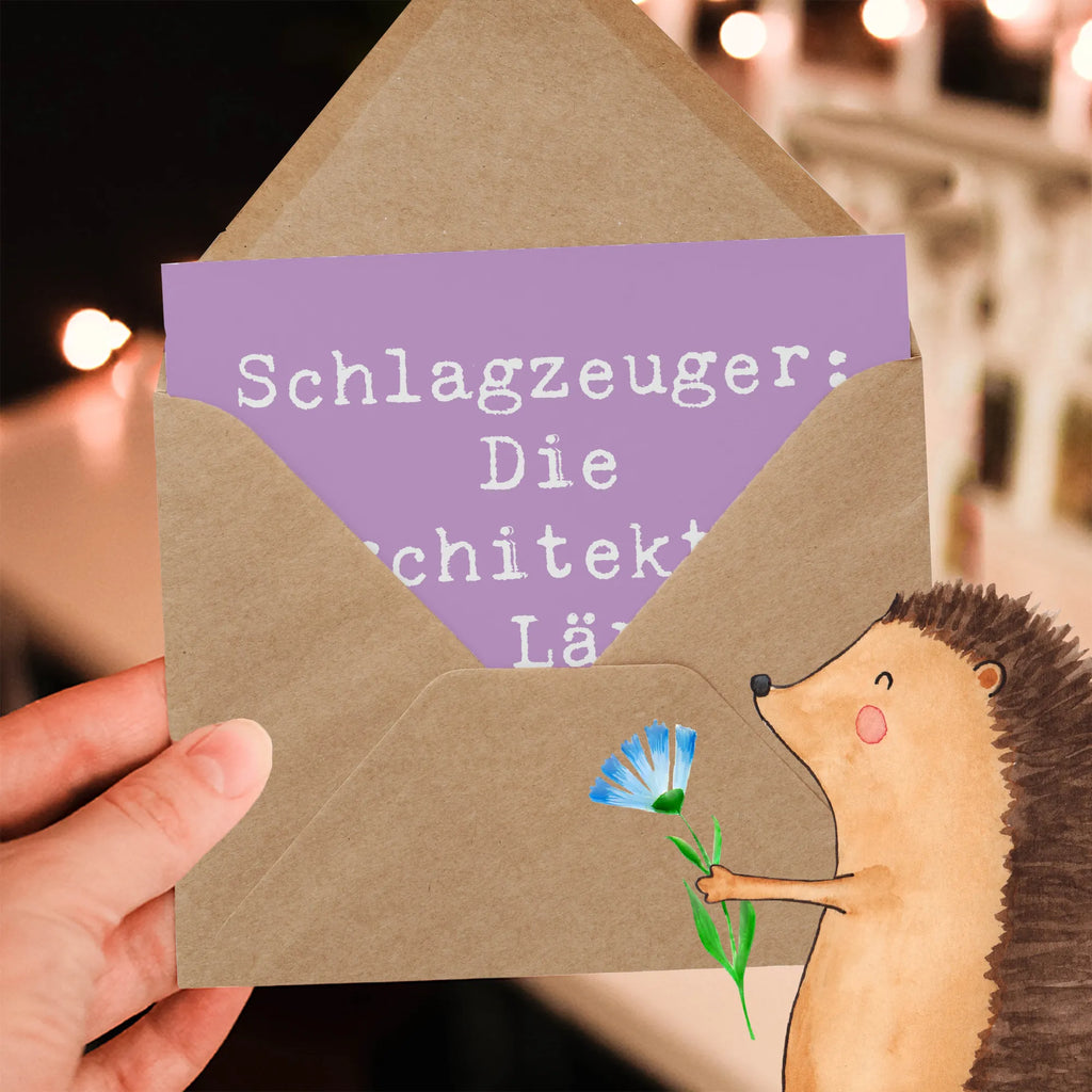 Deluxe Karte Spruch Schlagzeug Architekten Karte, Grußkarte, Klappkarte, Einladungskarte, Glückwunschkarte, Hochzeitskarte, Geburtstagskarte, Hochwertige Grußkarte, Hochwertige Klappkarte, Instrumente, Geschenke Musiker, Musikliebhaber