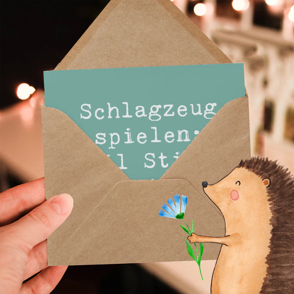 Deluxe Karte Spruch Schlagzeug Magie Karte, Grußkarte, Klappkarte, Einladungskarte, Glückwunschkarte, Hochzeitskarte, Geburtstagskarte, Hochwertige Grußkarte, Hochwertige Klappkarte, Instrumente, Geschenke Musiker, Musikliebhaber