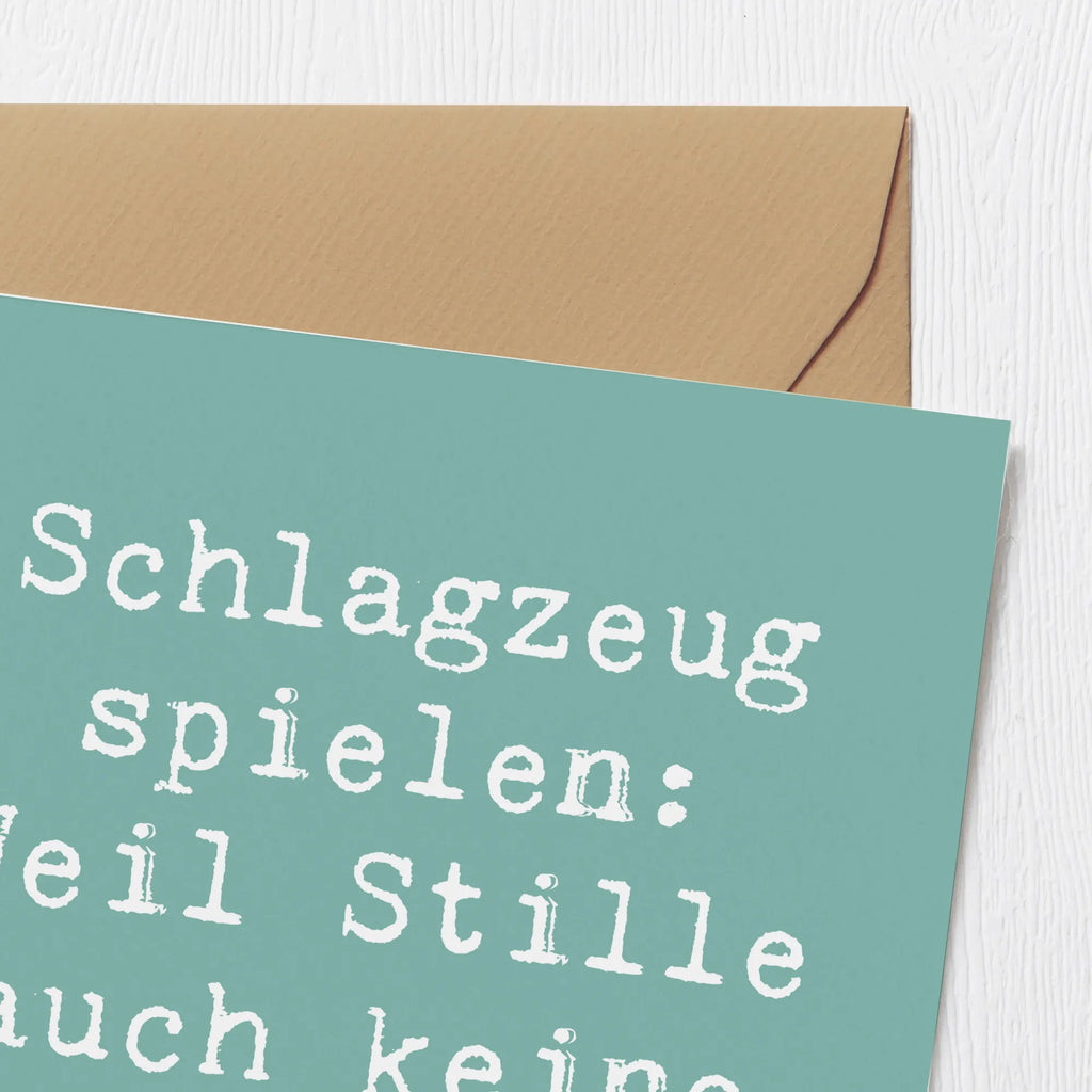 Deluxe Karte Spruch Schlagzeug Magie Karte, Grußkarte, Klappkarte, Einladungskarte, Glückwunschkarte, Hochzeitskarte, Geburtstagskarte, Hochwertige Grußkarte, Hochwertige Klappkarte, Instrumente, Geschenke Musiker, Musikliebhaber