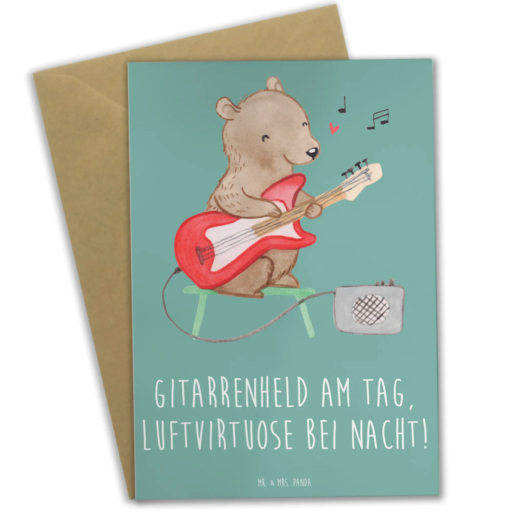 Grußkarte Gitarrenheld Grußkarte, Klappkarte, Einladungskarte, Glückwunschkarte, Hochzeitskarte, Geburtstagskarte, Karte, Ansichtskarten, Instrumente, Geschenke Musiker, Musikliebhaber