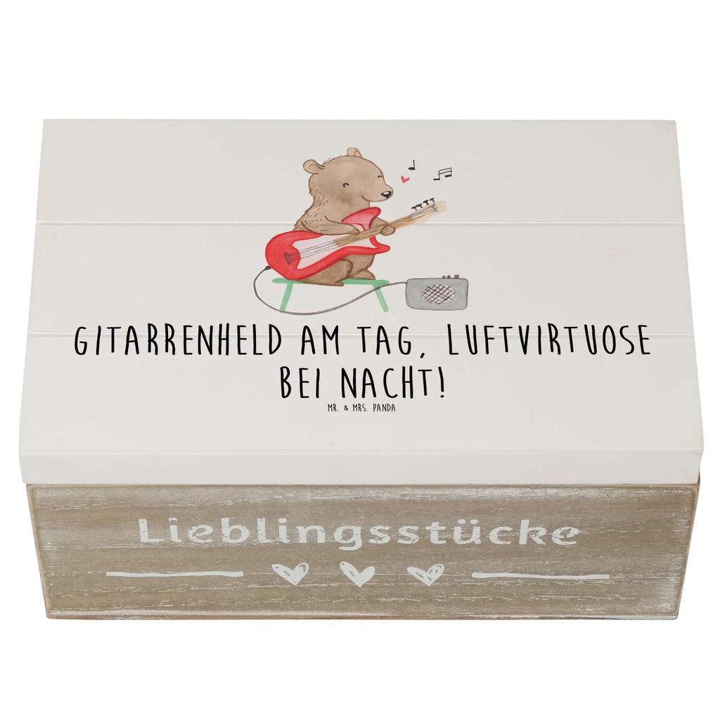 Holzkiste Gitarrenheld Holzkiste, Kiste, Schatzkiste, Truhe, Schatulle, XXL, Erinnerungsbox, Erinnerungskiste, Dekokiste, Aufbewahrungsbox, Geschenkbox, Geschenkdose, Instrumente, Geschenke Musiker, Musikliebhaber