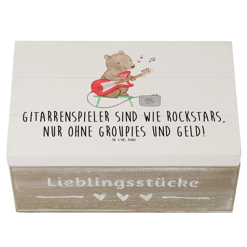 Holzkiste Gitarre Helden Holzkiste, Kiste, Schatzkiste, Truhe, Schatulle, XXL, Erinnerungsbox, Erinnerungskiste, Dekokiste, Aufbewahrungsbox, Geschenkbox, Geschenkdose, Instrumente, Geschenke Musiker, Musikliebhaber