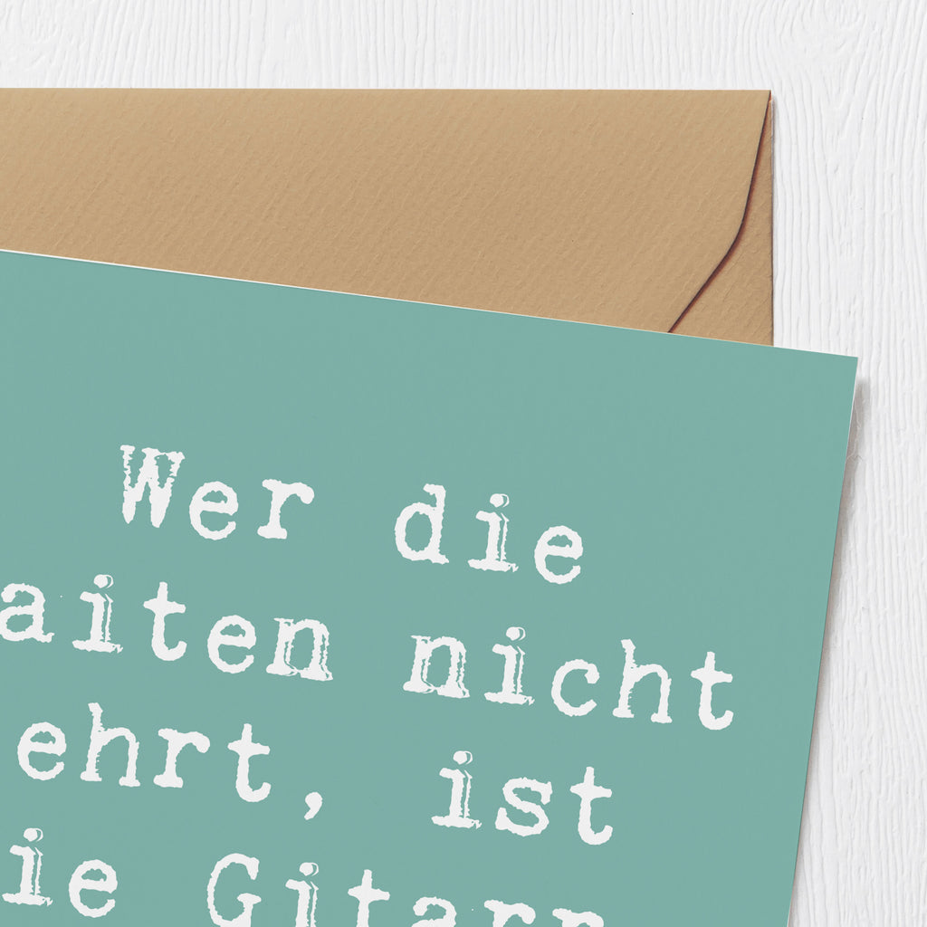 Deluxe Karte Spruch Gitarre Wert Karte, Grußkarte, Klappkarte, Einladungskarte, Glückwunschkarte, Hochzeitskarte, Geburtstagskarte, Hochwertige Grußkarte, Hochwertige Klappkarte, Instrumente, Geschenke Musiker, Musikliebhaber