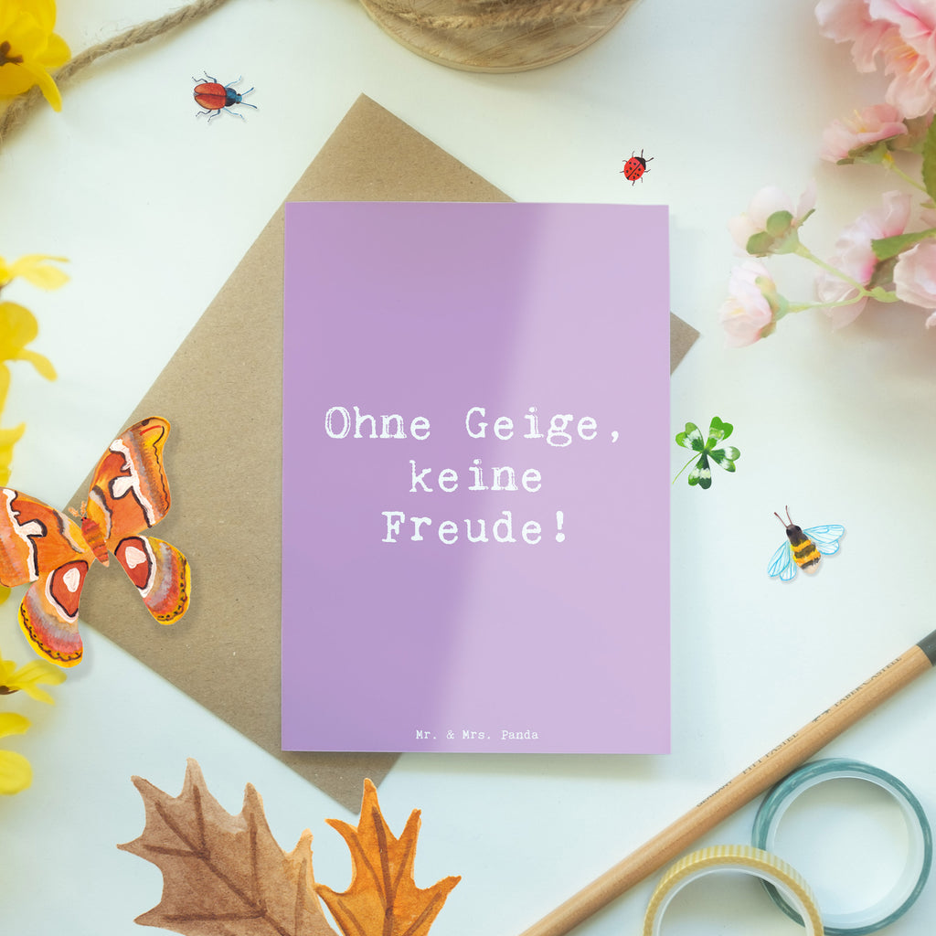 Grußkarte Spruch Geige Freude Grußkarte, Klappkarte, Einladungskarte, Glückwunschkarte, Hochzeitskarte, Geburtstagskarte, Karte, Ansichtskarten, Instrumente, Geschenke Musiker, Musikliebhaber