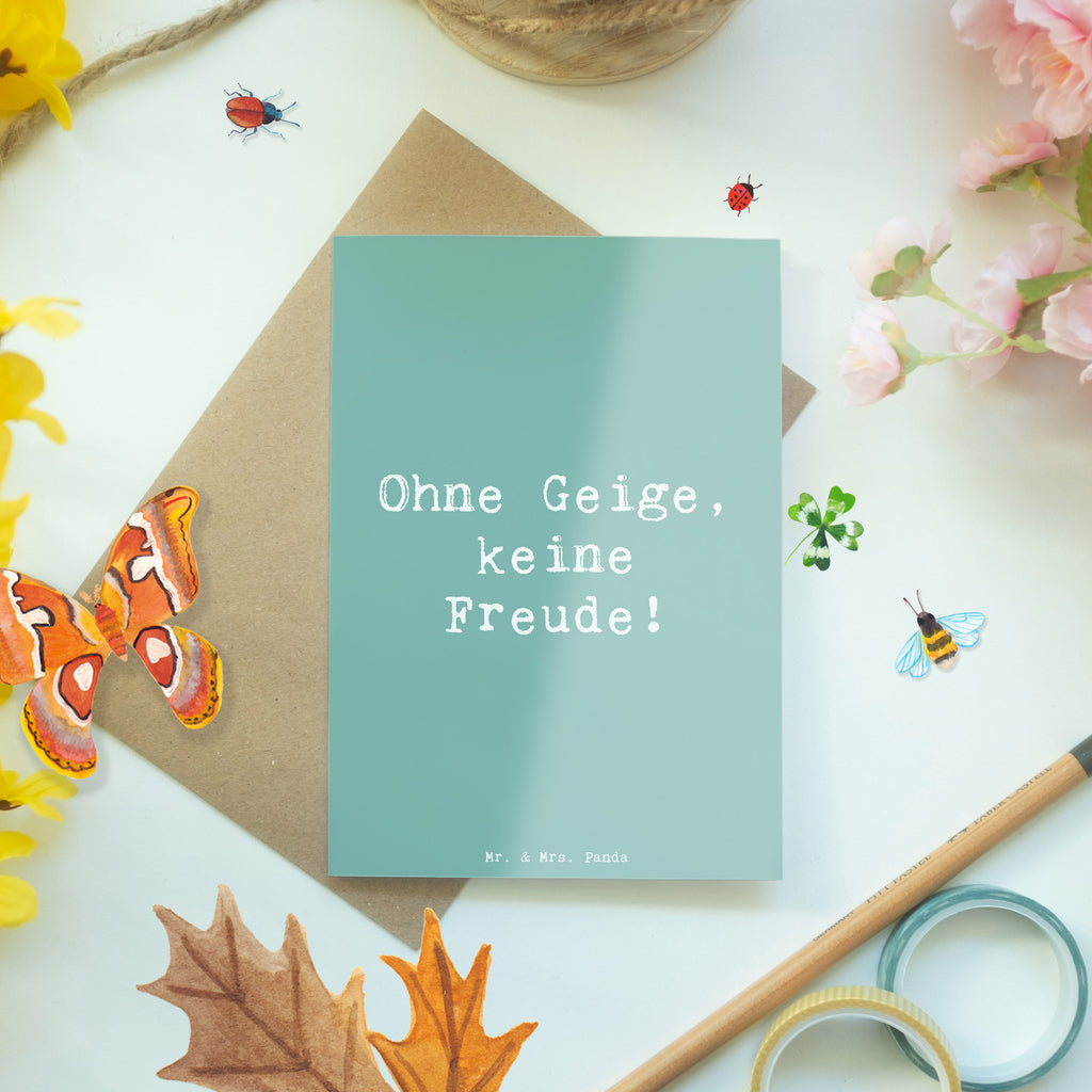 Grußkarte Spruch Geige Freude Grußkarte, Klappkarte, Einladungskarte, Glückwunschkarte, Hochzeitskarte, Geburtstagskarte, Karte, Ansichtskarten, Instrumente, Geschenke Musiker, Musikliebhaber