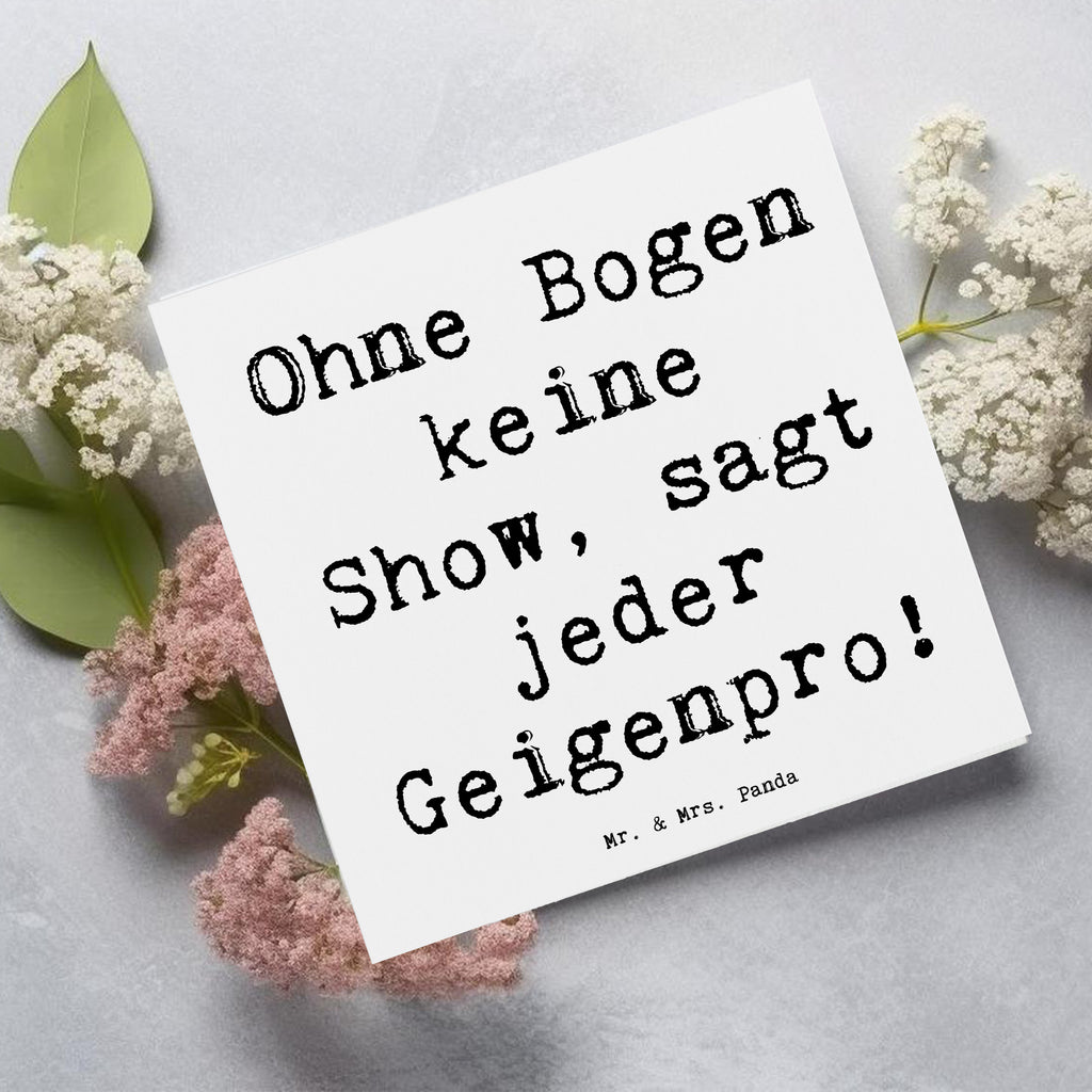 Deluxe Karte Spruch Geige Bogen Karte, Grußkarte, Klappkarte, Einladungskarte, Glückwunschkarte, Hochzeitskarte, Geburtstagskarte, Hochwertige Grußkarte, Hochwertige Klappkarte, Instrumente, Geschenke Musiker, Musikliebhaber