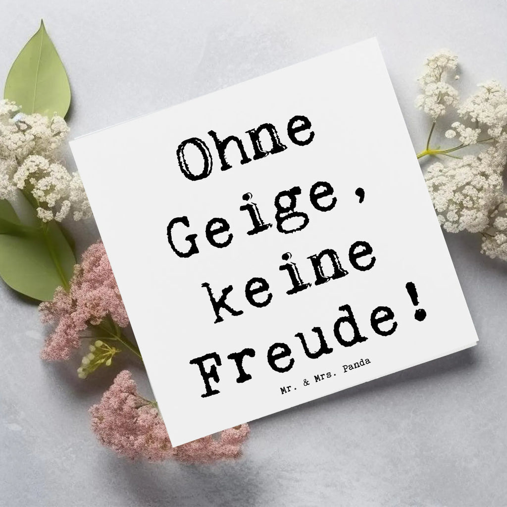 Deluxe Karte Spruch Geige Freude Karte, Grußkarte, Klappkarte, Einladungskarte, Glückwunschkarte, Hochzeitskarte, Geburtstagskarte, Hochwertige Grußkarte, Hochwertige Klappkarte, Instrumente, Geschenke Musiker, Musikliebhaber