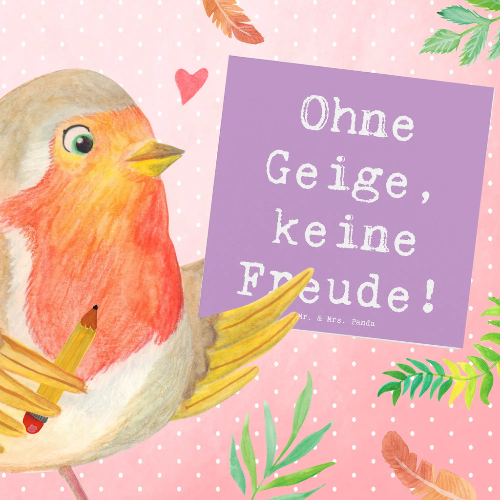 Deluxe Karte Spruch Geige Freude Karte, Grußkarte, Klappkarte, Einladungskarte, Glückwunschkarte, Hochzeitskarte, Geburtstagskarte, Hochwertige Grußkarte, Hochwertige Klappkarte, Instrumente, Geschenke Musiker, Musikliebhaber