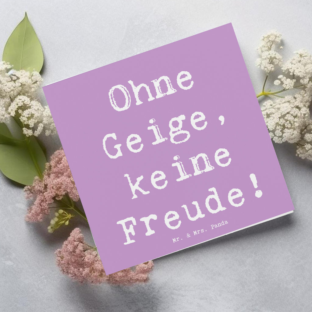 Deluxe Karte Spruch Geige Freude Karte, Grußkarte, Klappkarte, Einladungskarte, Glückwunschkarte, Hochzeitskarte, Geburtstagskarte, Hochwertige Grußkarte, Hochwertige Klappkarte, Instrumente, Geschenke Musiker, Musikliebhaber