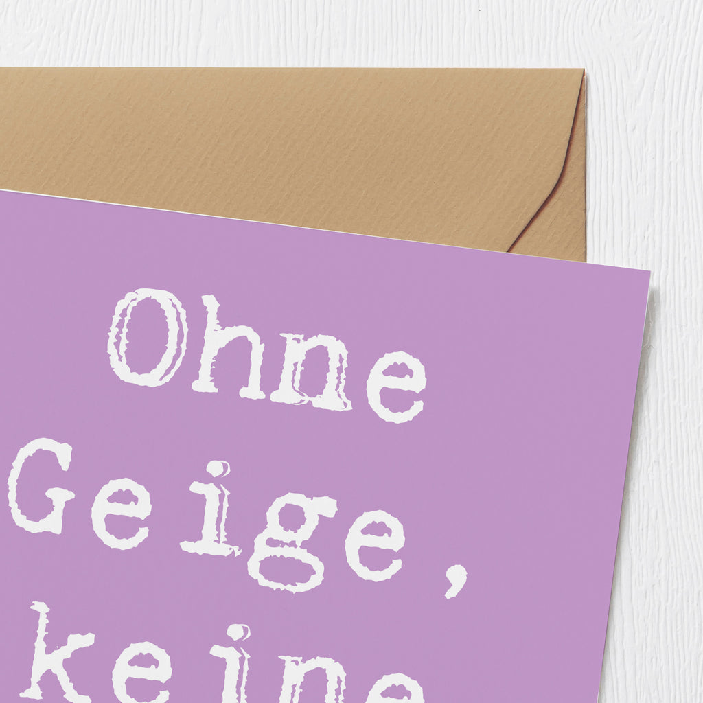 Deluxe Karte Spruch Geige Freude Karte, Grußkarte, Klappkarte, Einladungskarte, Glückwunschkarte, Hochzeitskarte, Geburtstagskarte, Hochwertige Grußkarte, Hochwertige Klappkarte, Instrumente, Geschenke Musiker, Musikliebhaber