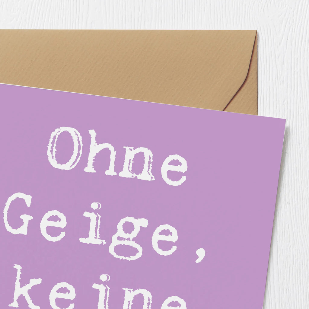 Deluxe Karte Spruch Geige Freude Karte, Grußkarte, Klappkarte, Einladungskarte, Glückwunschkarte, Hochzeitskarte, Geburtstagskarte, Hochwertige Grußkarte, Hochwertige Klappkarte, Instrumente, Geschenke Musiker, Musikliebhaber