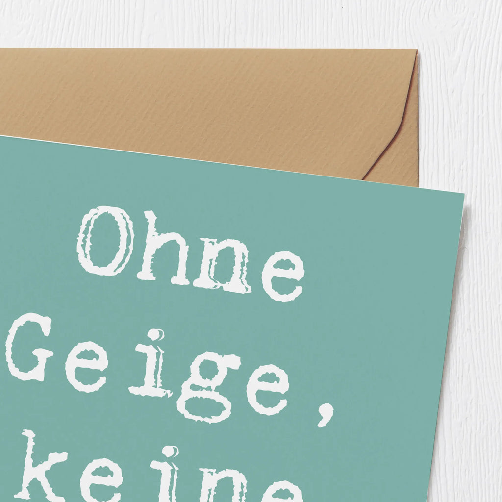 Deluxe Karte Spruch Geige Freude Karte, Grußkarte, Klappkarte, Einladungskarte, Glückwunschkarte, Hochzeitskarte, Geburtstagskarte, Hochwertige Grußkarte, Hochwertige Klappkarte, Instrumente, Geschenke Musiker, Musikliebhaber